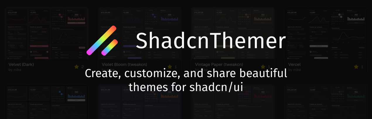 ShadcnThemer.com - Create, customize, and share beautiful themes for shadcn/ui